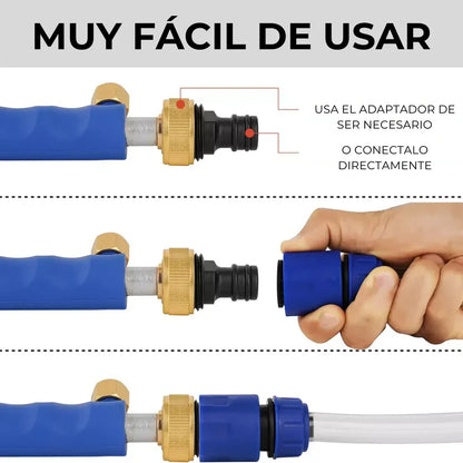 JardinMax™ | Pack de Jardinería (Azada, Rastrillo, Manguera + Guantes)