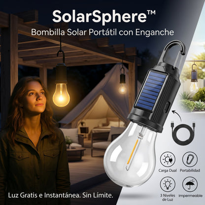SolarSphere™ – Bombilla Solar Portátil con Enganche
