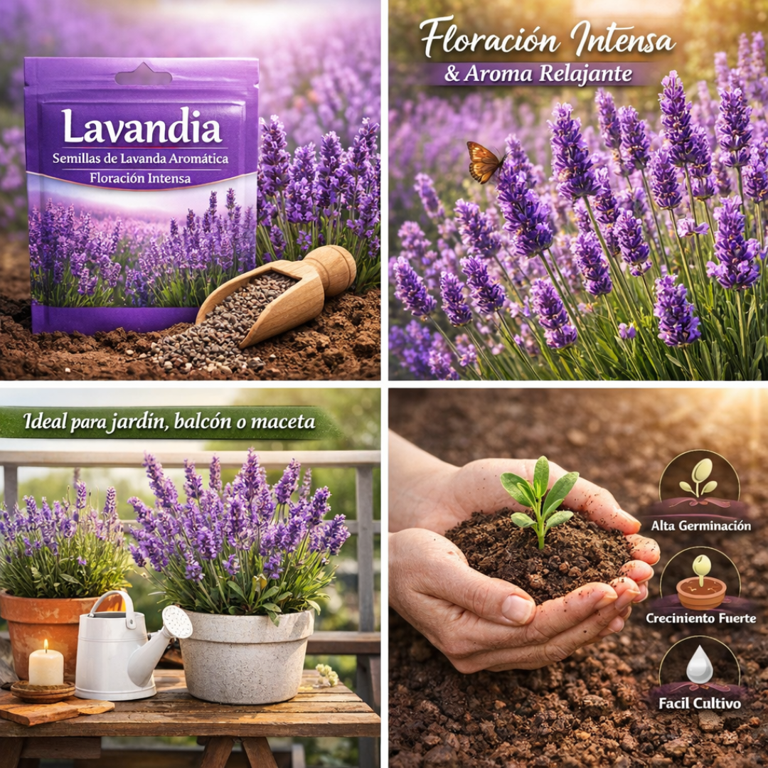 Lavandia: Semillas de Lavanda Aromática de Floración Intensa