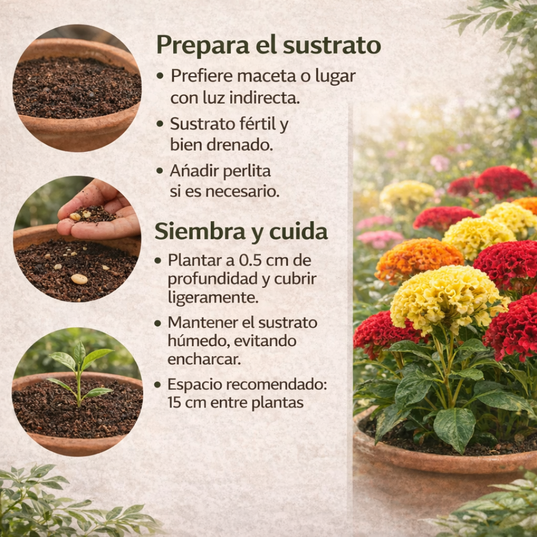 Celosia: Semillas de Flor de Terciopelo