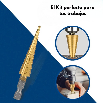 TitanDrill™ | Pack de Brocas Escalonadas de Titanio