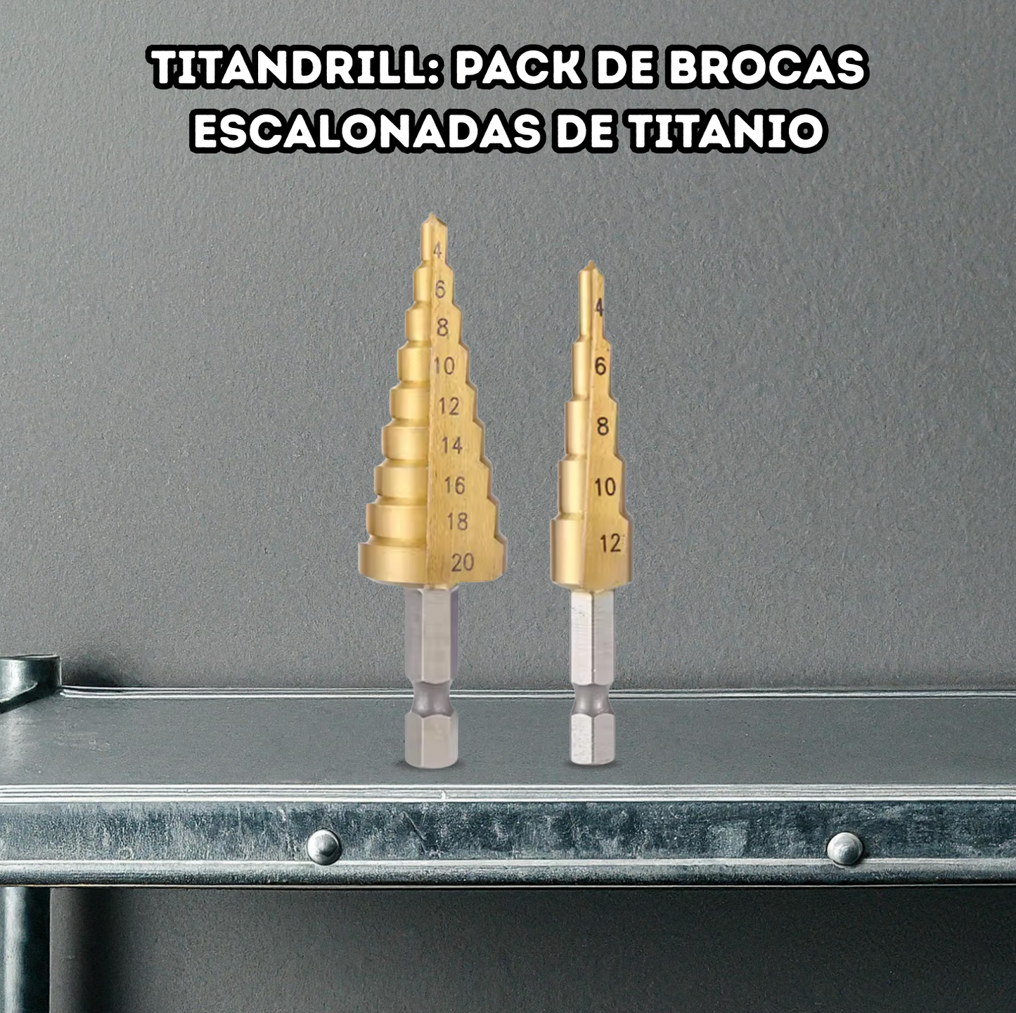 TitanDrill™ | Pack de Brocas Escalonadas de Titanio