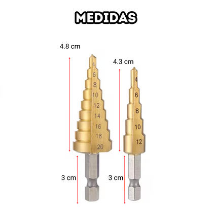 TitanDrill™ | Pack de Brocas Escalonadas de Titanio