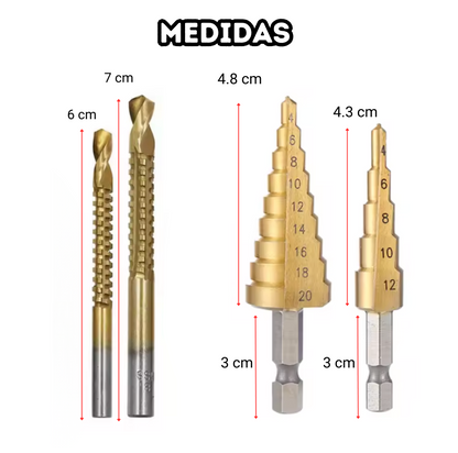 TitanDrill™ | Pack de Brocas Escalonadas de Titanio