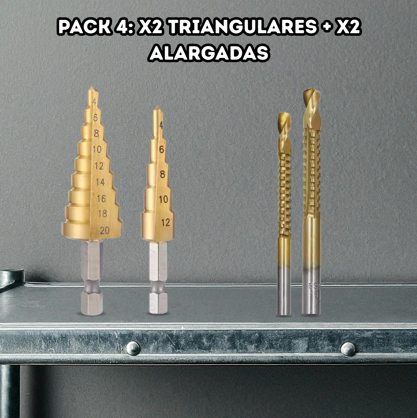 TitanDrill™ | Pack de Brocas Escalonadas de Titanio