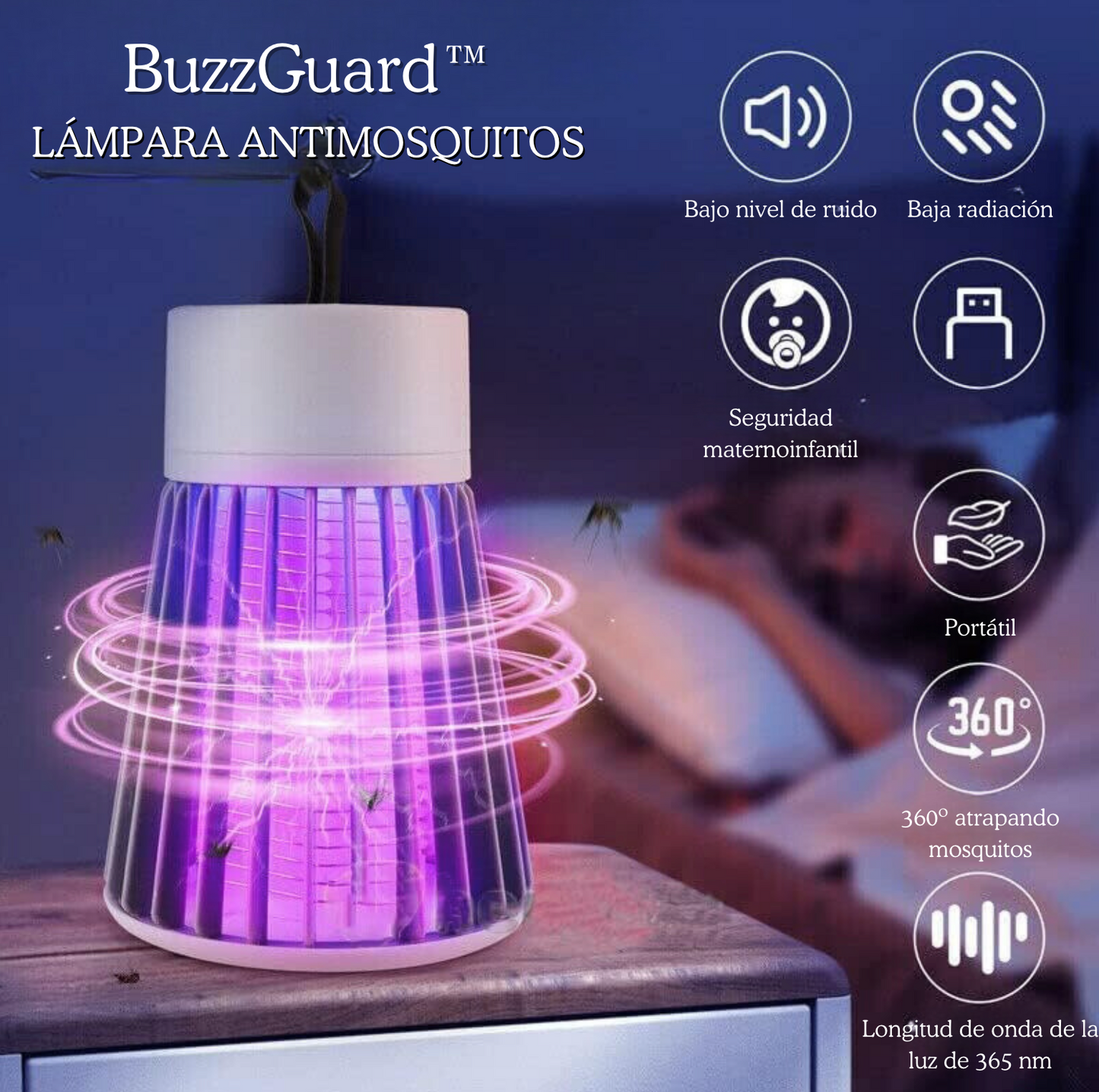 BUZZGUARD™  | LÁMPARA ANTIMOSQUITOS