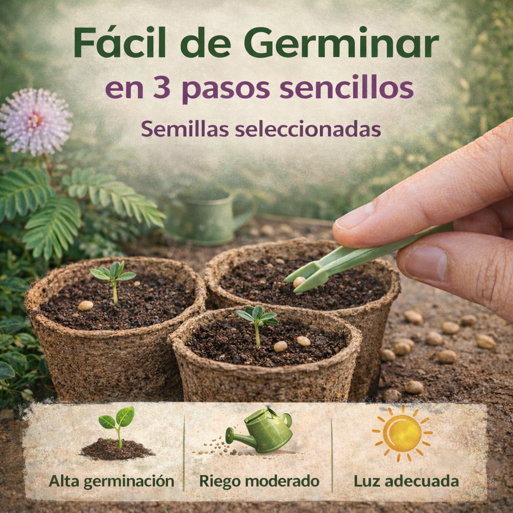 SensitiveJoy™ – Semillas de Mimosa Pudica (Planta Sensitiva)