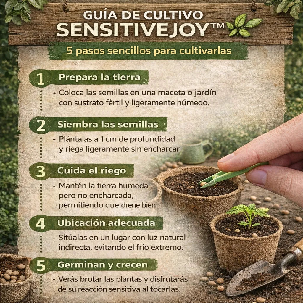 SensitiveJoy™ – Semillas de Mimosa Pudica (Planta Sensitiva)