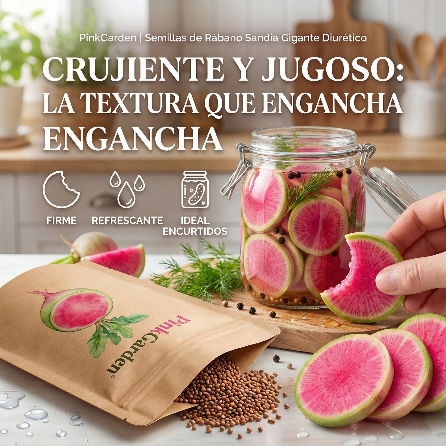 PinkGarden | Semillas de Rábano Sandía Gigante Diurético